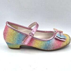 Stelle Girls Glittery Rainbow Mary Jane Dress Shoes  Size 2  EASTER